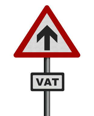 Photo realistic sign depicting increase in VAT
